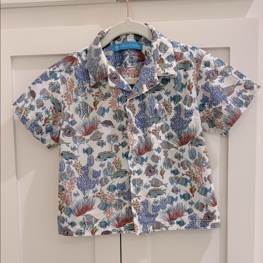 Tori Richard Kids Button Down Shirt - Multicolor Coral Reef Print